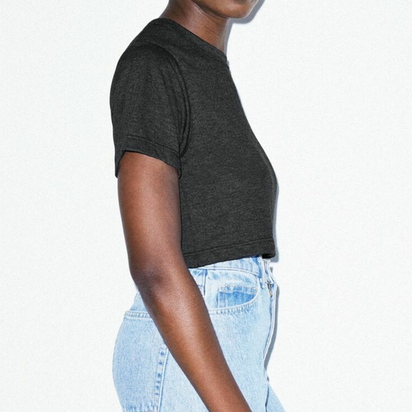 American Apparel Tri-Blend Short Sleeve Scrimmage T-Shirt in heather dark grey - Picture 2 of 6